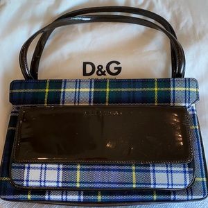 Dolce & Gabana plaid and patent tote